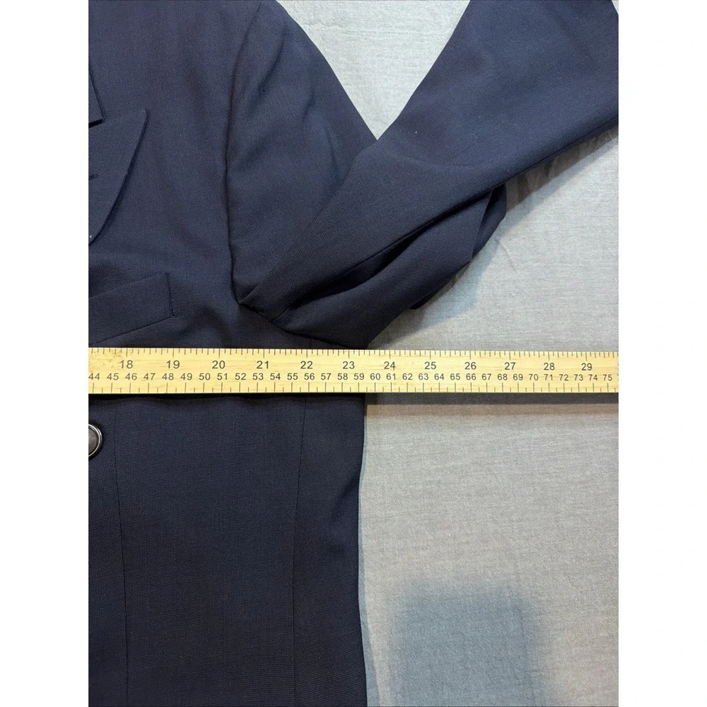 VTG Burberrys Blazer‎ Mens Sz 44R Blue Wool Double Breasted Made USA 80s Jacket